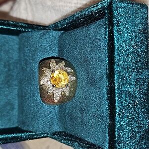 .925 Italy Genuine Citrine Women's ring size 6.5 preowned good conditions